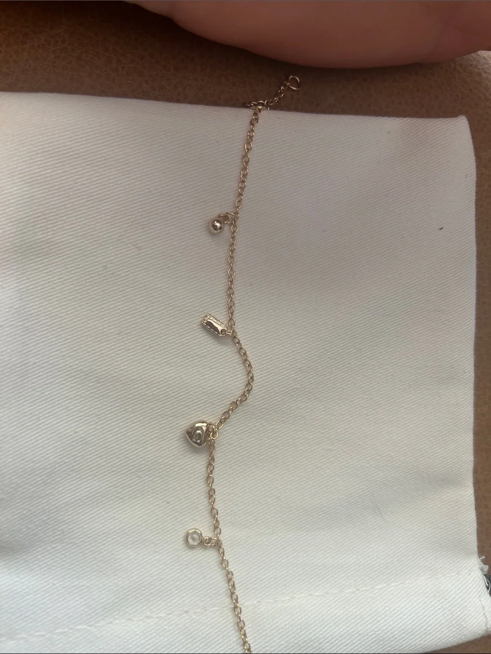 Coach Gold-Tone Charm Bracelet with Heart & Tag